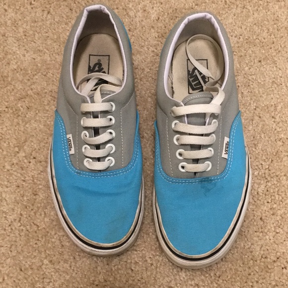 blue and gray vans shoes